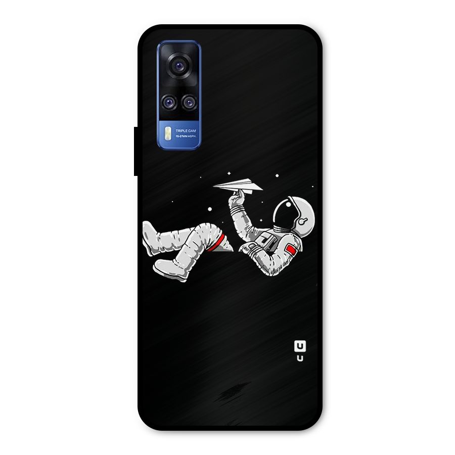 Astronaut Aeroplane Metal Back Case for Vivo Y31