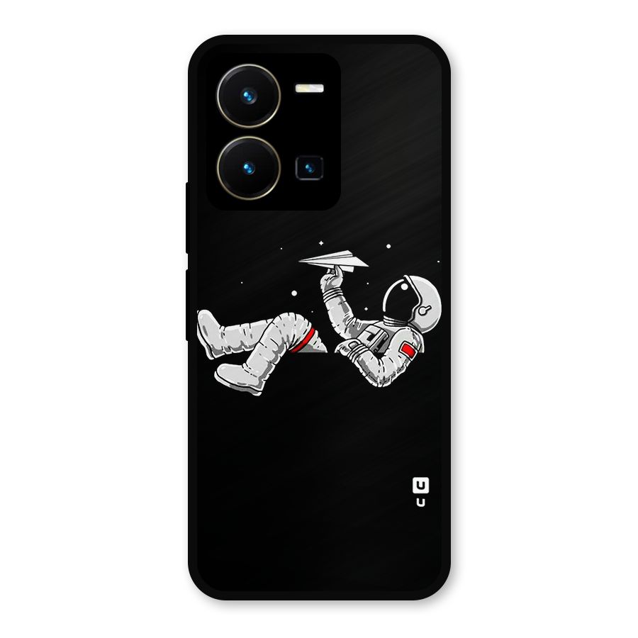 Astronaut Aeroplane Metal Back Case for Vivo Y35
