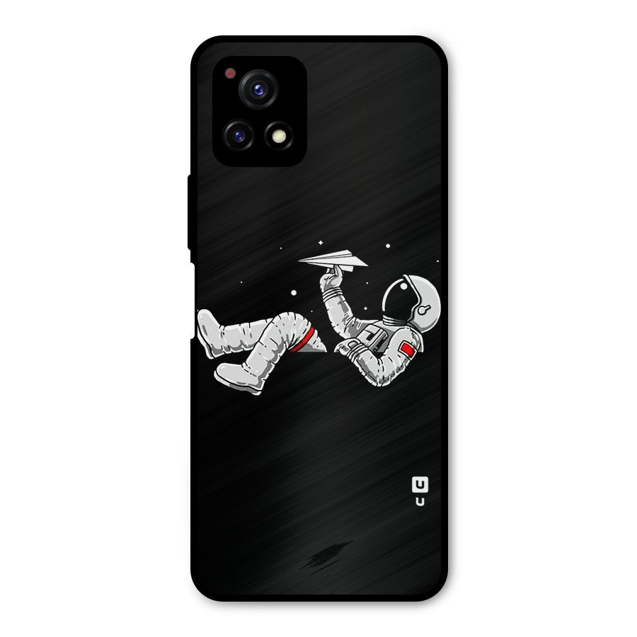 Astronaut Aeroplane Metal Back Case for Vivo Y72 5G