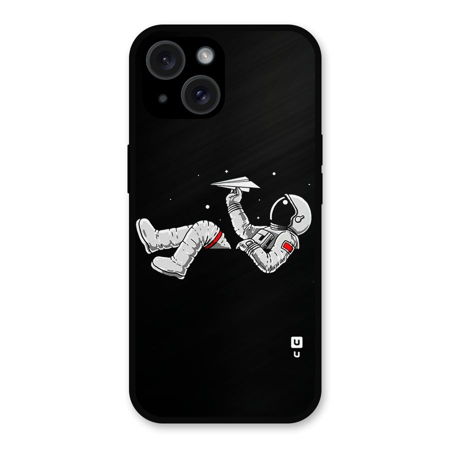 Astronaut Aeroplane Metal Back Case for iPhone 15