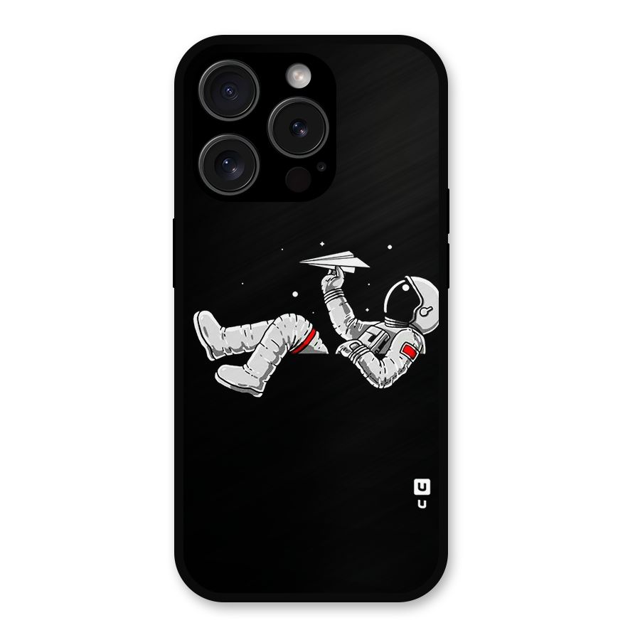 Astronaut Aeroplane Metal Back Case for iPhone 15 Pro