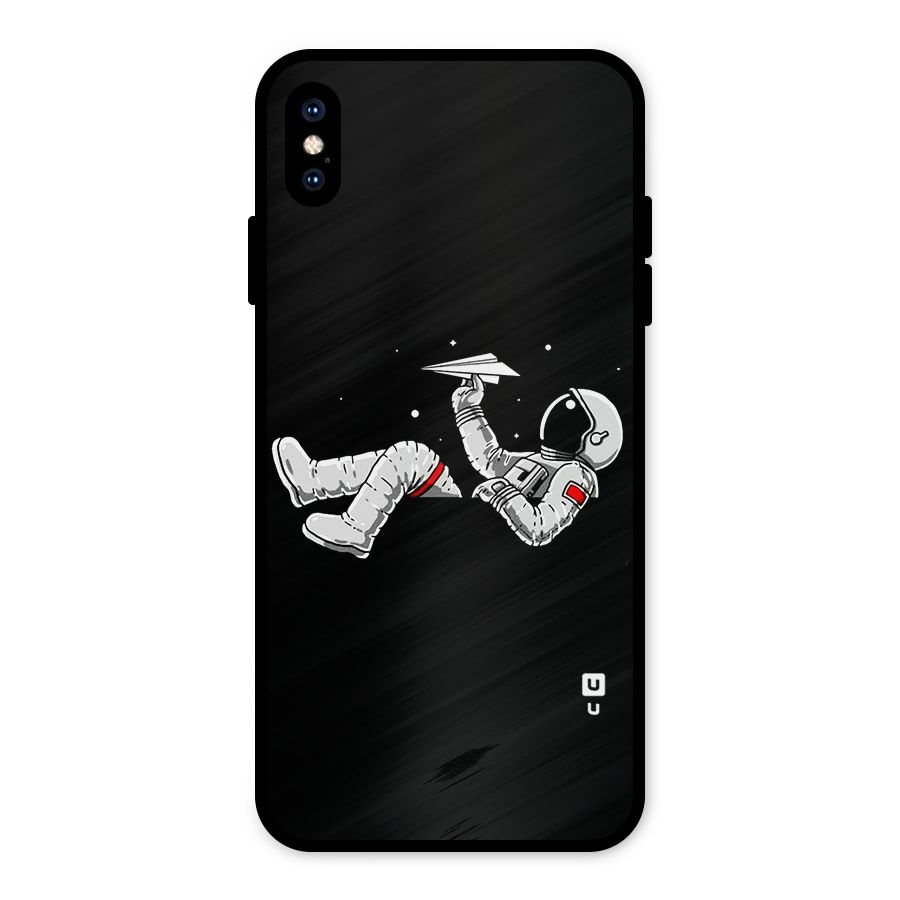 Astronaut Aeroplane Metal Back Case for iPhone XS Max