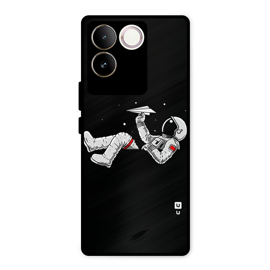 Astronaut Aeroplane Metal Back Case for iQOO Z7 Pro