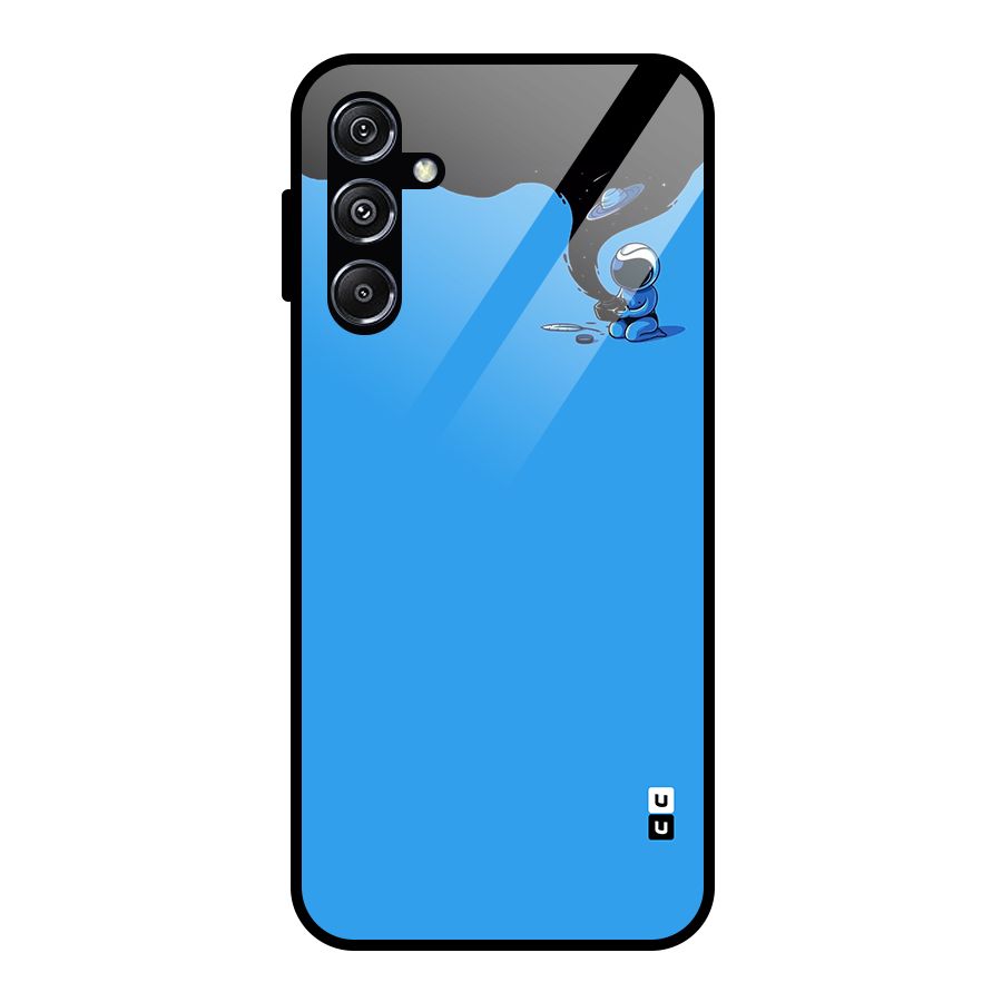 Astronaut Creativity Paint Sky Glass Back Case for Galaxy M34 5G