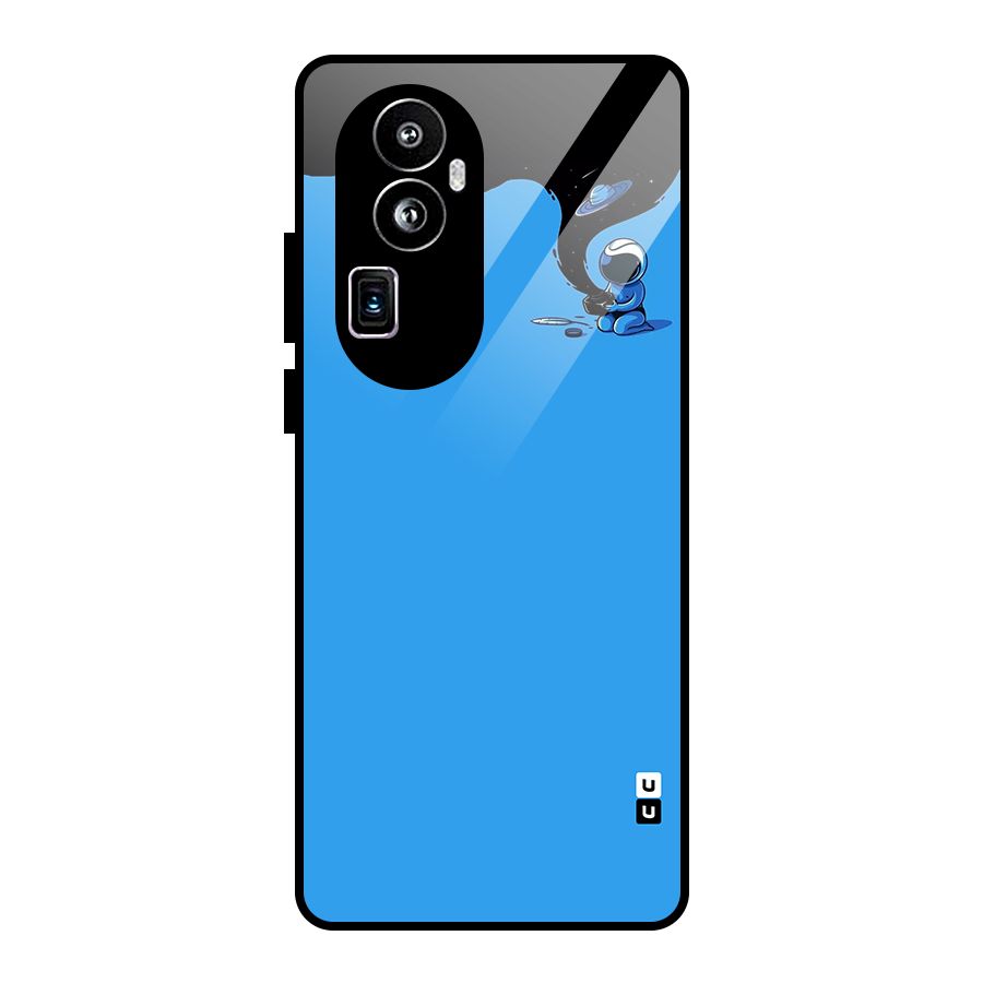 Astronaut Creativity Paint Sky Glass Back Case for Oppo Reno10 Pro Plus