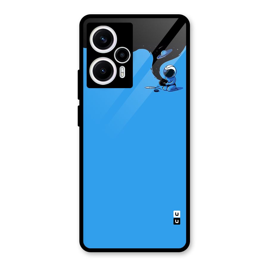 Astronaut Creativity Paint Sky Glass Back Case for Poco F5