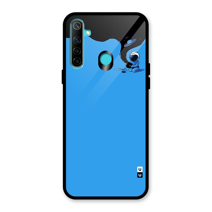 Astronaut Creativity Paint Sky Glass Back Case for Realme 5