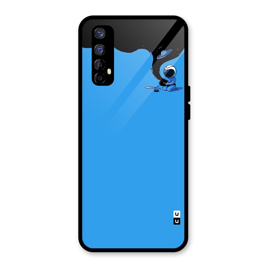 Astronaut Creativity Paint Sky Glass Back Case for Realme Narzo 20 Pro