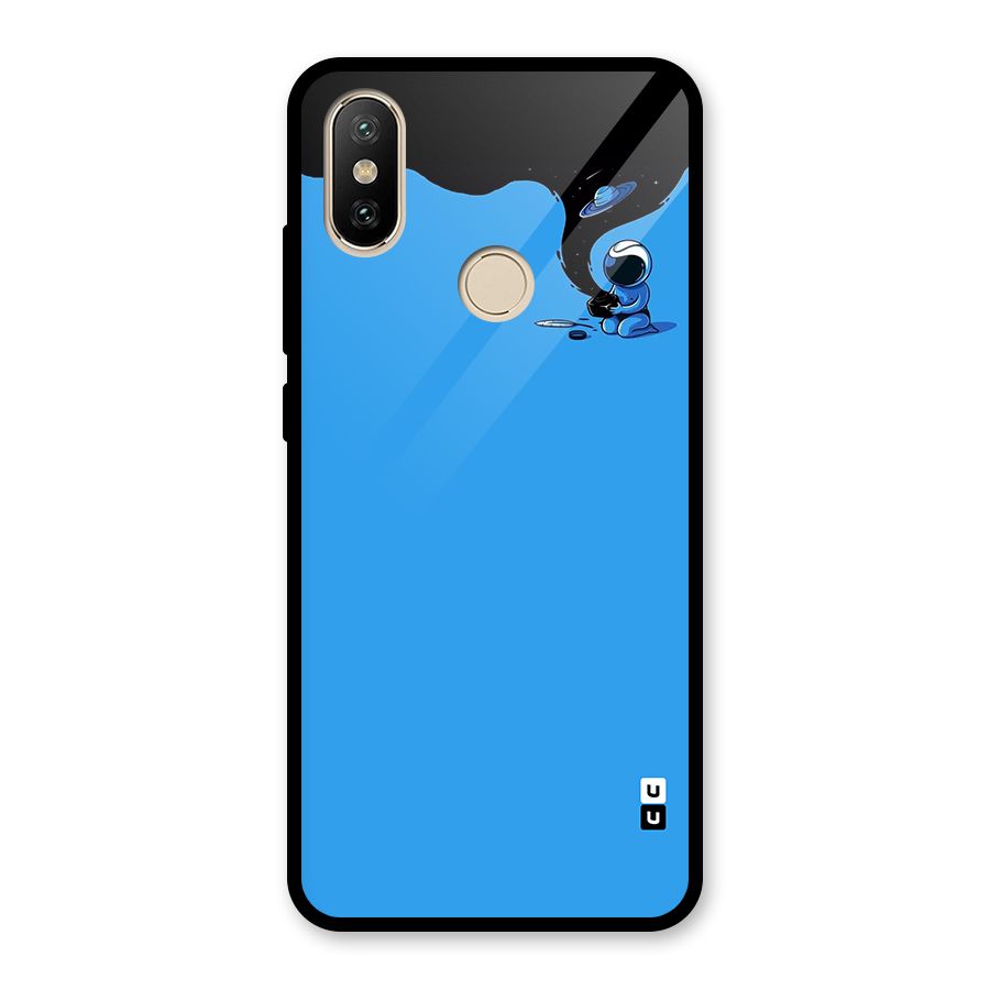 Astronaut Creativity Paint Sky Glass Back Case for Redmi A2
