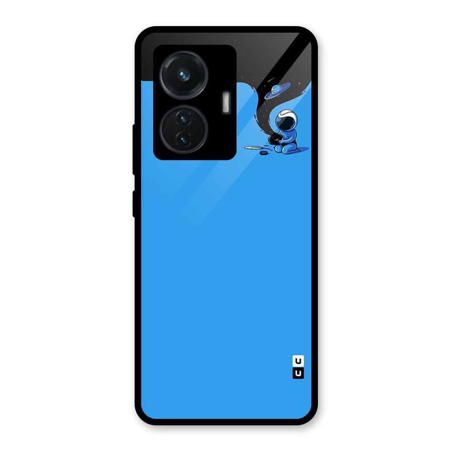 Astronaut Creativity Paint Sky Glass Back Case for Vivo T1 44W