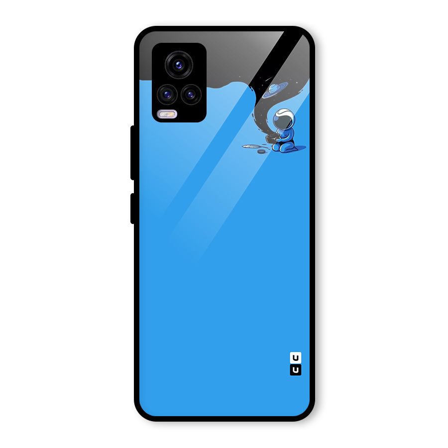 Astronaut Creativity Paint Sky Glass Back Case for Vivo V20 2021