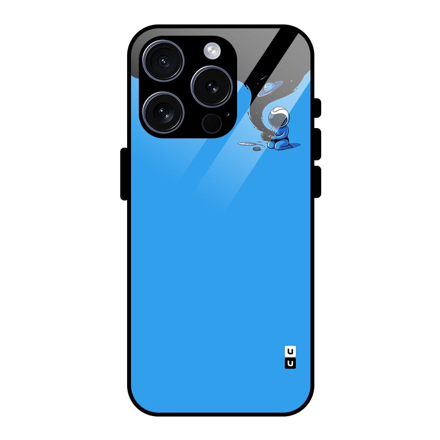 Astronaut Creativity Paint Sky Glass Back Case for iPhone 15 Pro