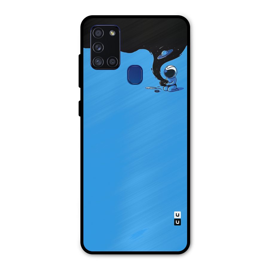 Astronaut Creativity Paint Sky Metal Back Case for Galaxy A21s