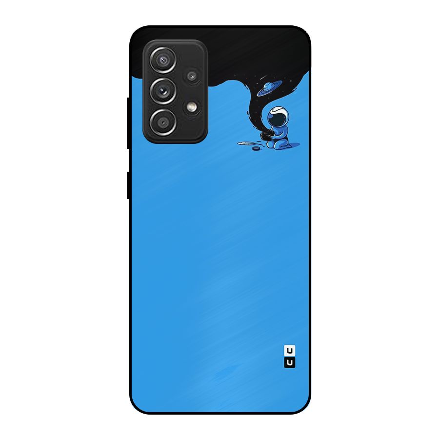 Astronaut Creativity Paint Sky Metal Back Case for Galaxy A52s 5G
