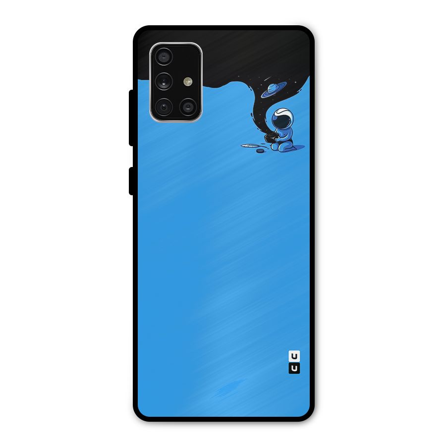 Astronaut Creativity Paint Sky Metal Back Case for Galaxy A71