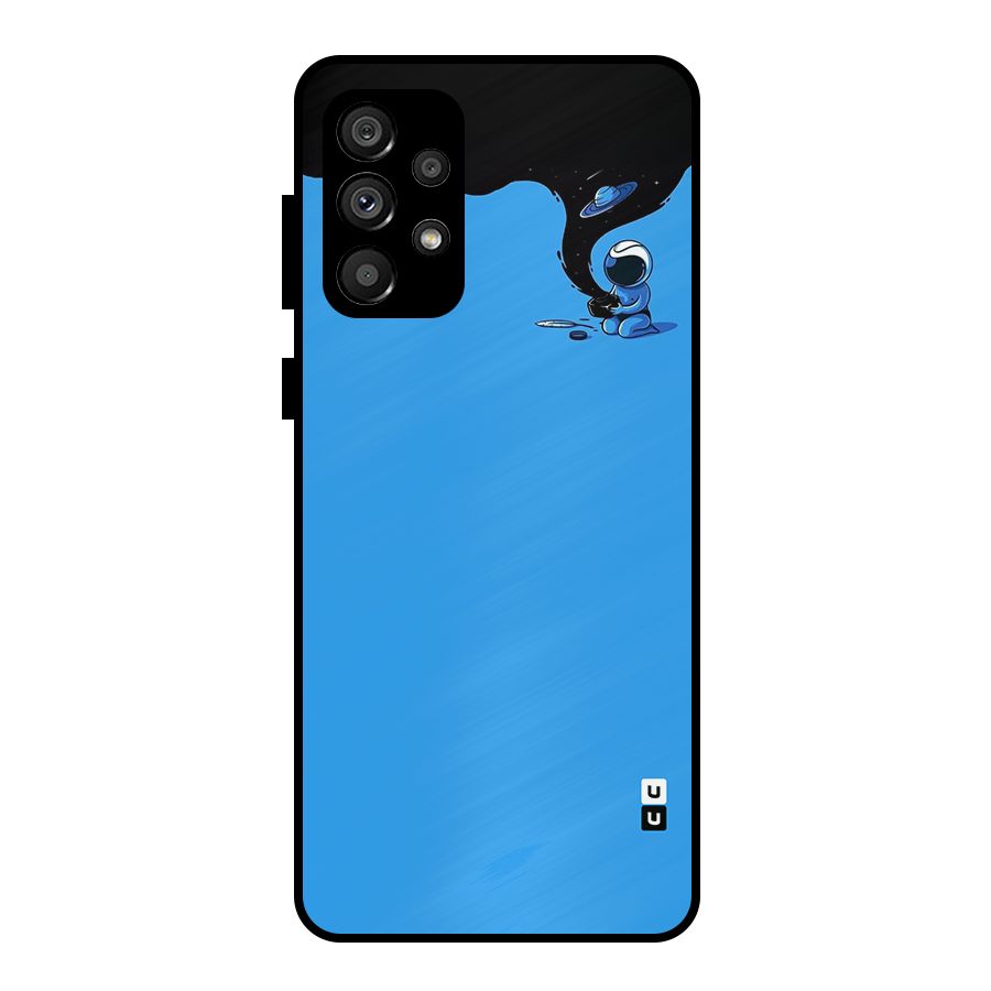 Astronaut Creativity Paint Sky Metal Back Case for Galaxy A73 5G