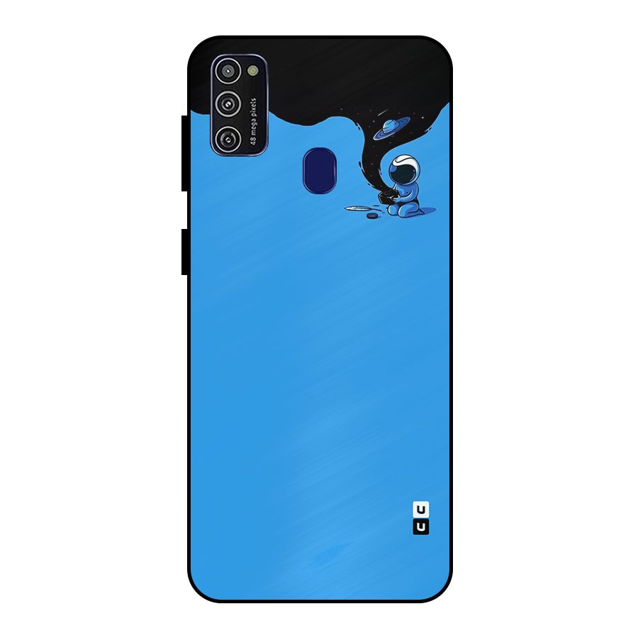 Astronaut Creativity Paint Sky Metal Back Case for Galaxy M21