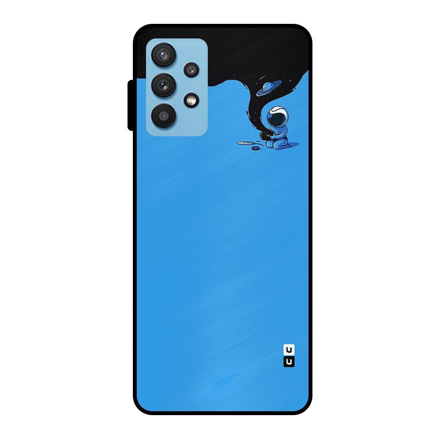 Astronaut Creativity Paint Sky Metal Back Case for Galaxy M32 5G