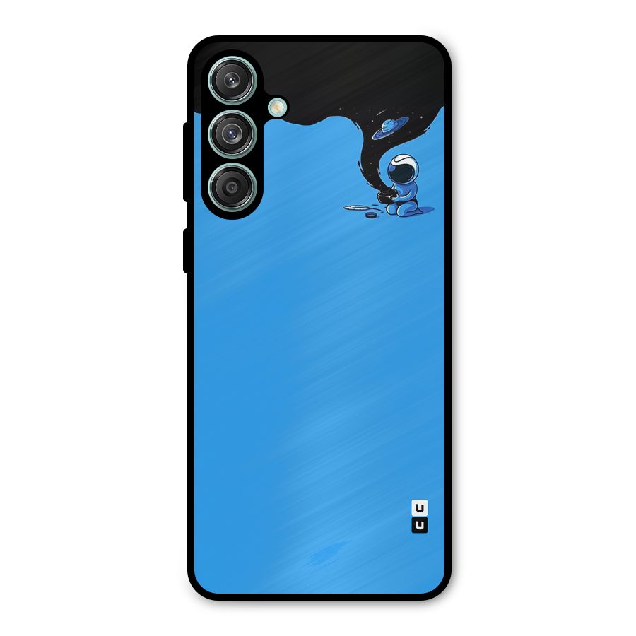 Astronaut Creativity Paint Sky Metal Back Case for Galaxy M55 5G