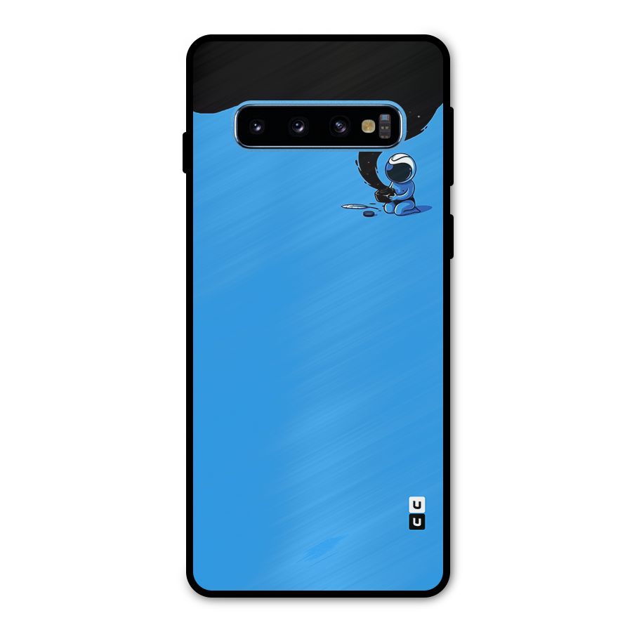 Astronaut Creativity Paint Sky Metal Back Case for Galaxy S10