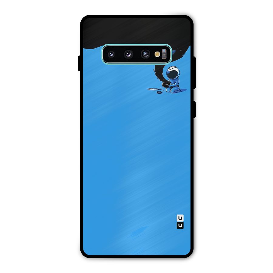Astronaut Creativity Paint Sky Metal Back Case for Galaxy S10 Plus