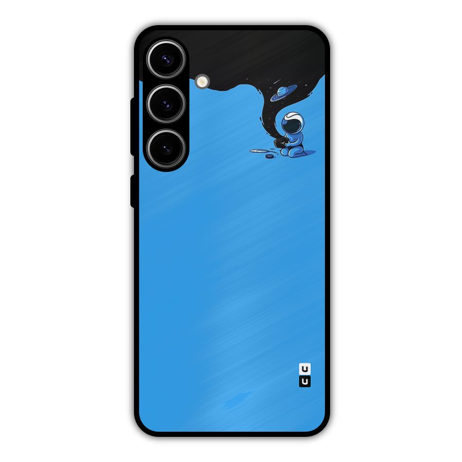 Astronaut Creativity Paint Sky Metal Back Case for Galaxy S24 Plus
