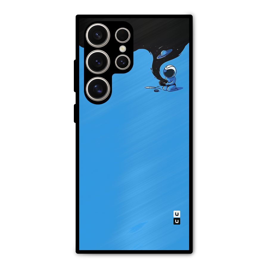 Astronaut Creativity Paint Sky Metal Back Case for Galaxy S24 Ultra