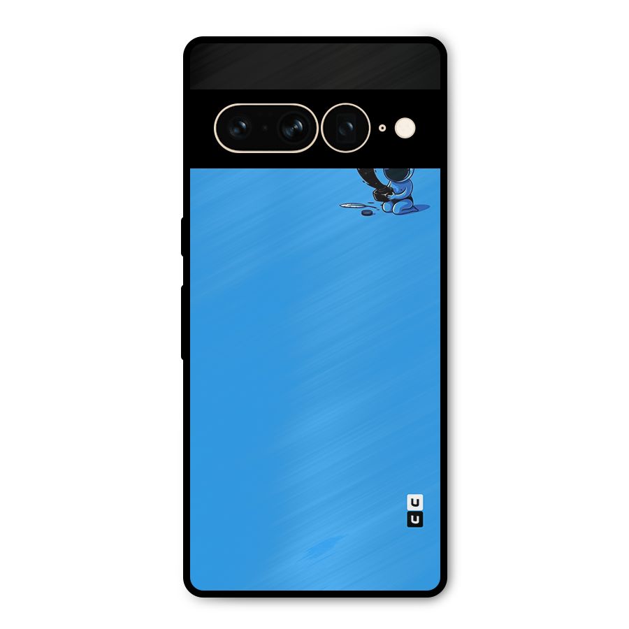 Astronaut Creativity Paint Sky Metal Back Case for Google Pixel 7 Pro