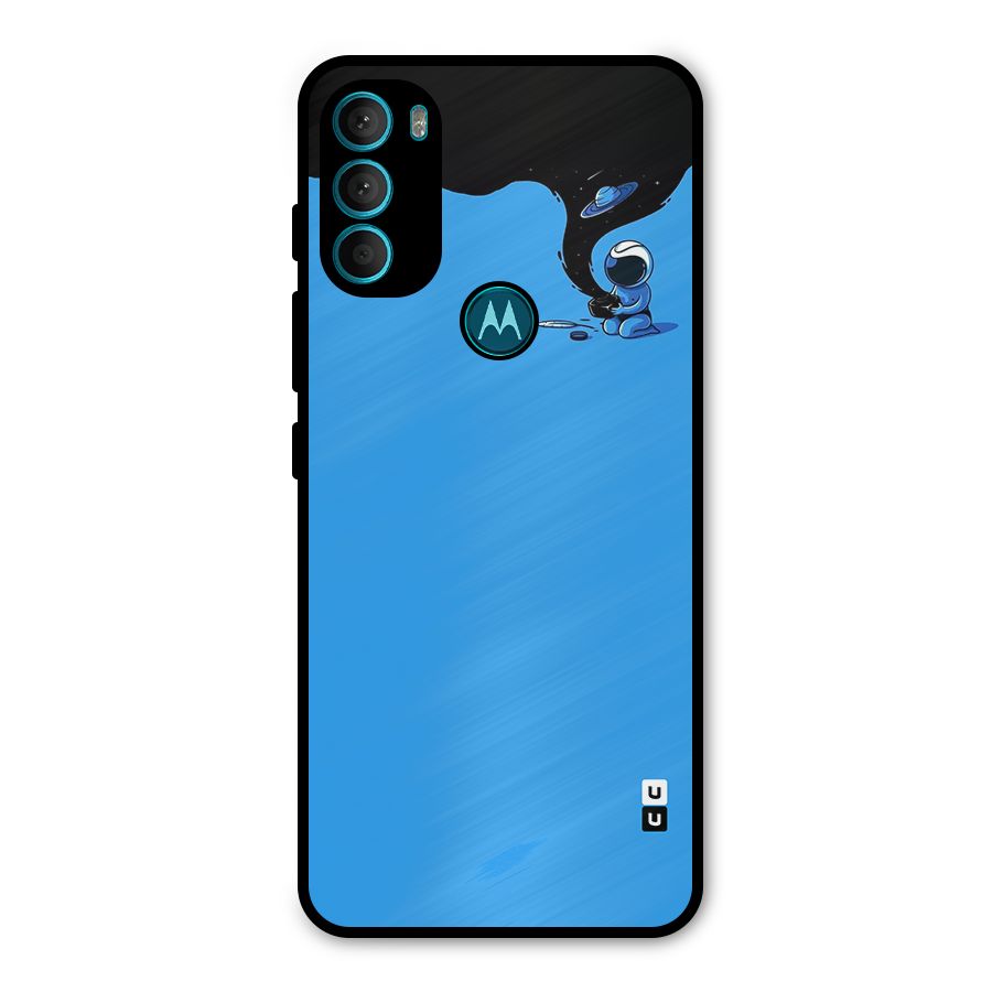 Astronaut Creativity Paint Sky Metal Back Case for Moto G71 5G