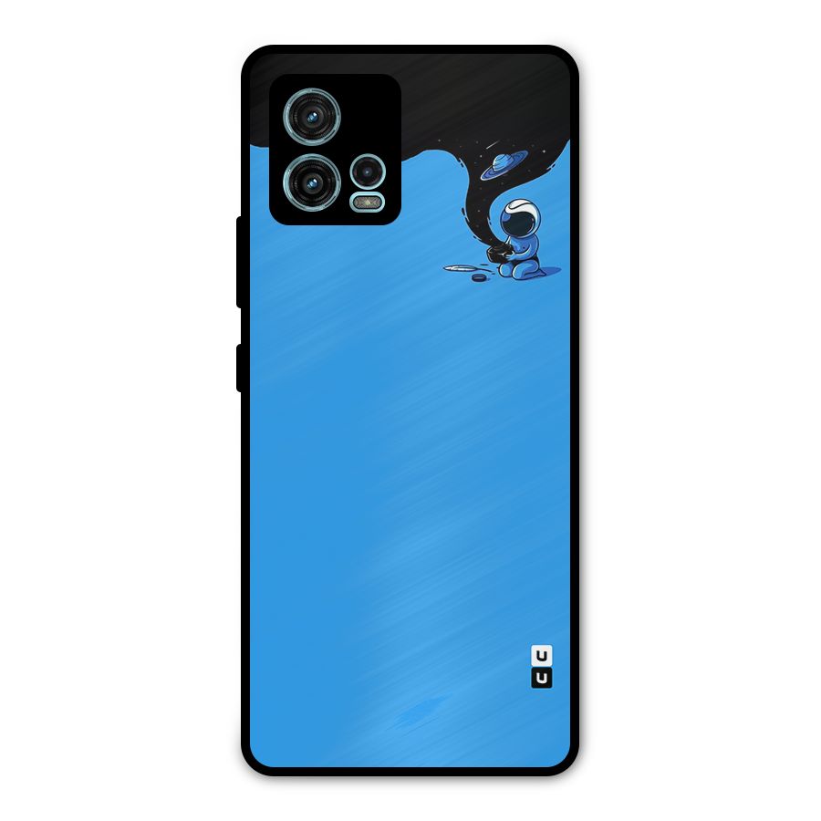 Astronaut Creativity Paint Sky Metal Back Case for Moto G72