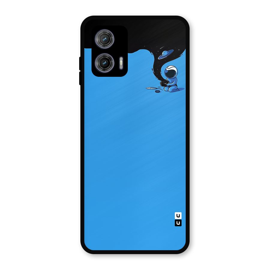 Astronaut Creativity Paint Sky Metal Back Case for Moto G73