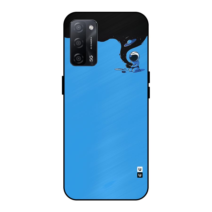 Astronaut Creativity Paint Sky Metal Back Case for Oppo A53s 5G