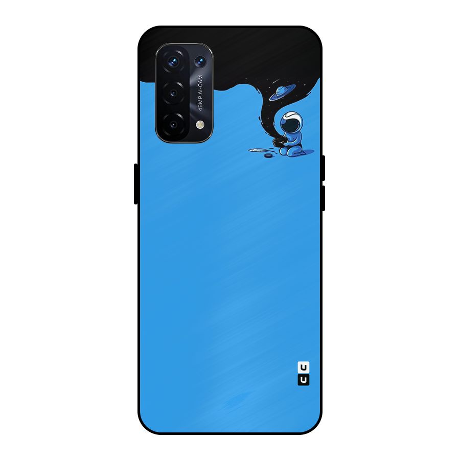 Astronaut Creativity Paint Sky Metal Back Case for Oppo A74 5G