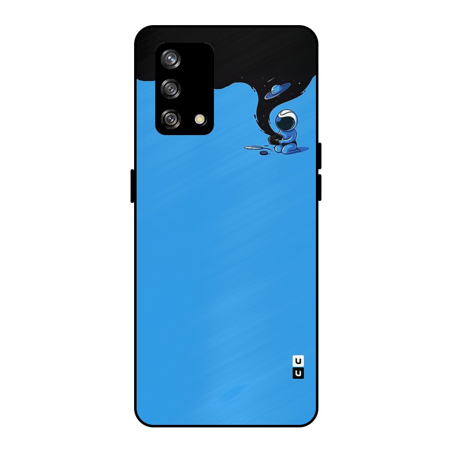 Astronaut Creativity Paint Sky Metal Back Case for Oppo F19
