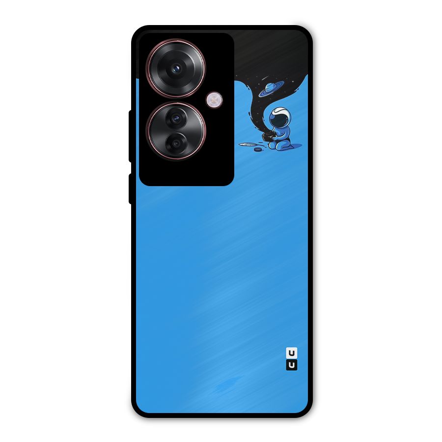 Astronaut Creativity Paint Sky Metal Back Case for Oppo F25 Pro