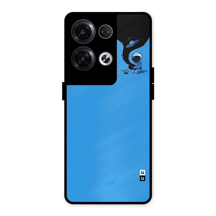 Astronaut Creativity Paint Sky Metal Back Case for Oppo Reno8 Pro 5G