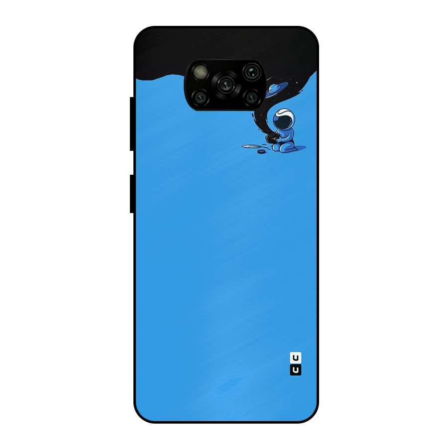 Astronaut Creativity Paint Sky Metal Back Case for Poco X3