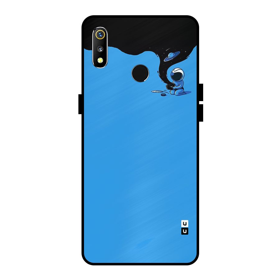 Astronaut Creativity Paint Sky Metal Back Case for Realme 3
