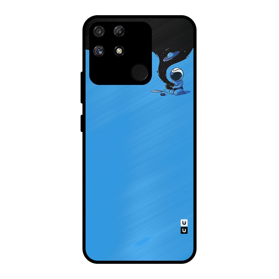 Astronaut Creativity Paint Sky Metal Back Case for Realme Narzo 50A