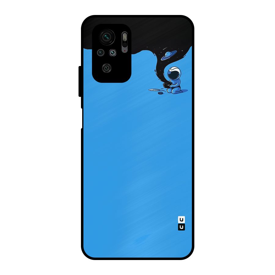 Astronaut Creativity Paint Sky Metal Back Case for Redmi Note 10