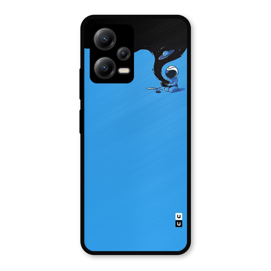 Astronaut Creativity Paint Sky Metal Back Case for Redmi Note 12 5G