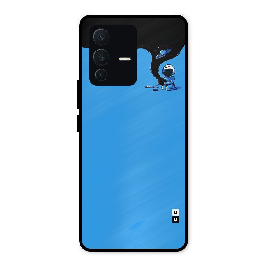 Astronaut Creativity Paint Sky Metal Back Case for Vivo V23 5G