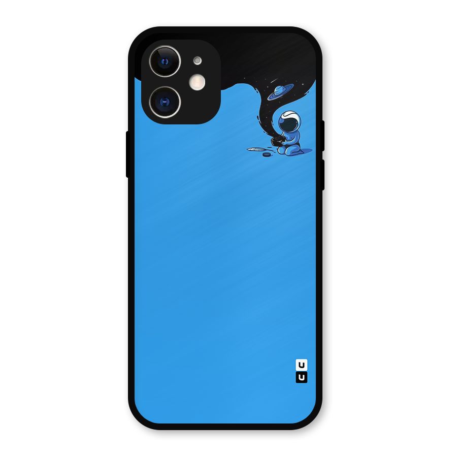 Astronaut Creativity Paint Sky Metal Back Case for iPhone 12