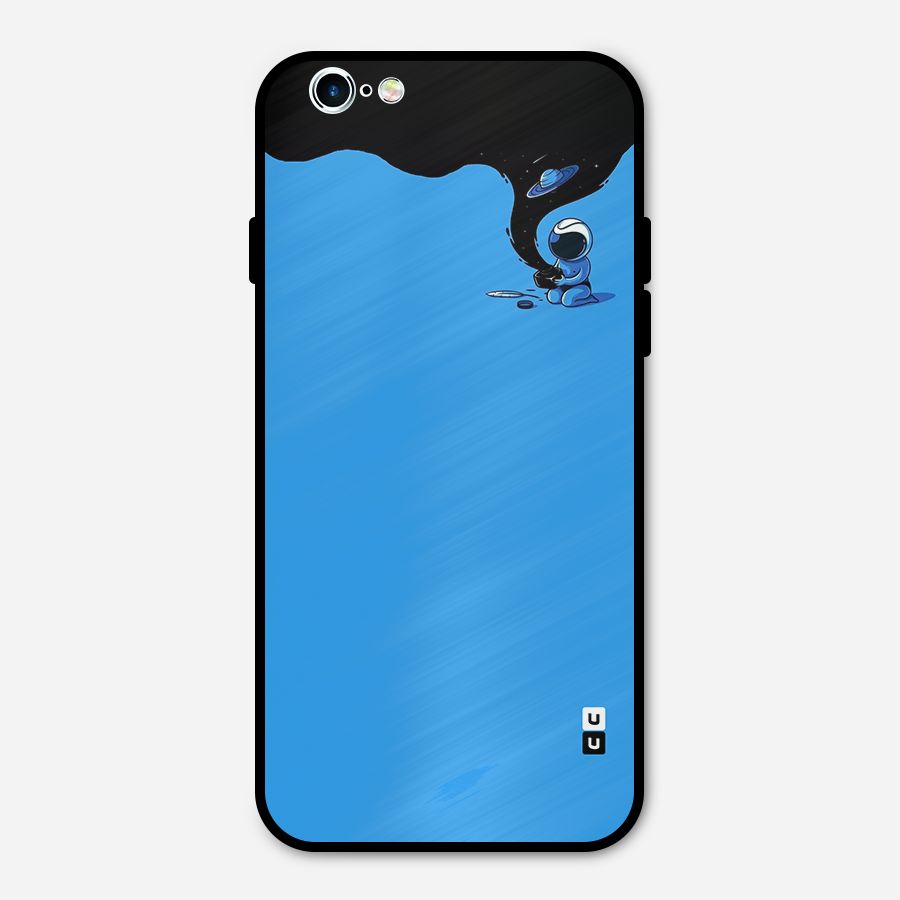 Astronaut Creativity Paint Sky Metal Back Case for iPhone 6 6s