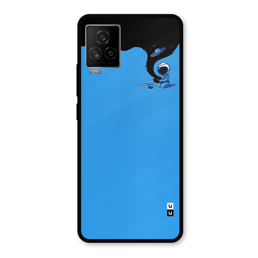 Astronaut Creativity Paint Sky Metal Back Case for iQOO 7 Legend 5G