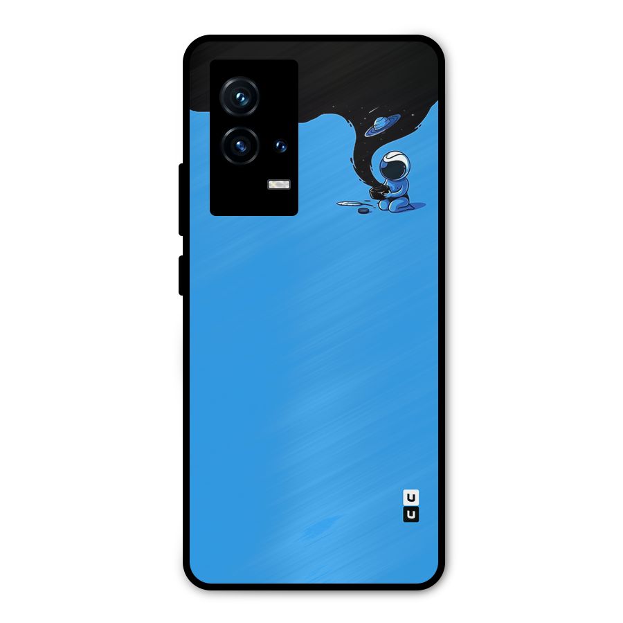 Astronaut Creativity Paint Sky Metal Back Case for iQOO 9 5G
