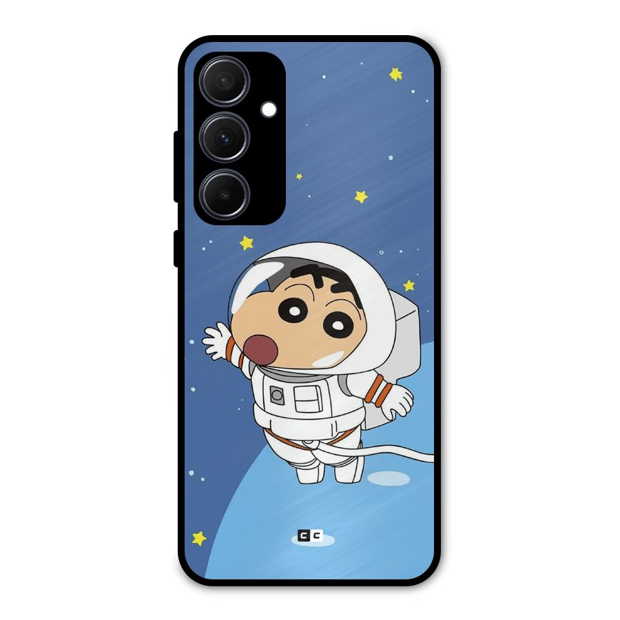 Astronaut Shinchan Metal Back Case for Galaxy A35
