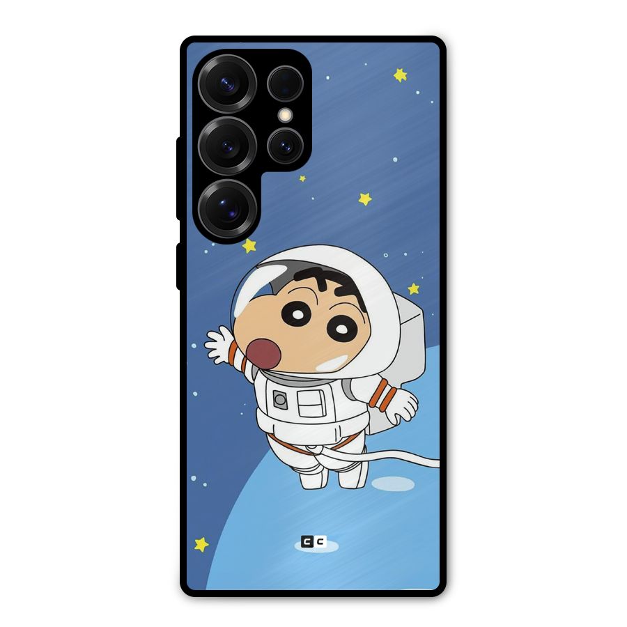 Astronaut Shinchan Metal Back Case for Galaxy S25 Ultra