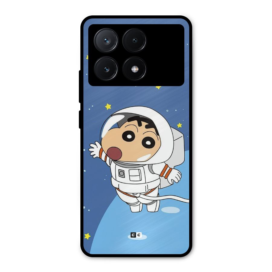 Astronaut Shinchan Metal Back Case for Poco X6 Pro