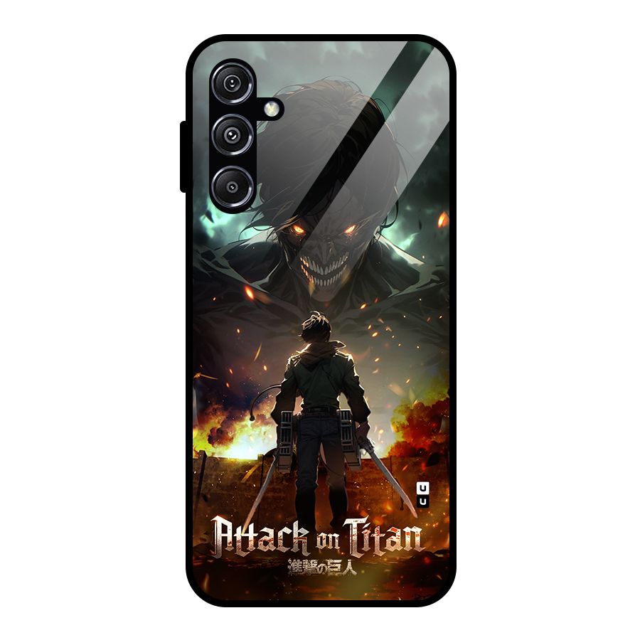 Atack On Titan Glass Back Case for Galaxy M34 5G